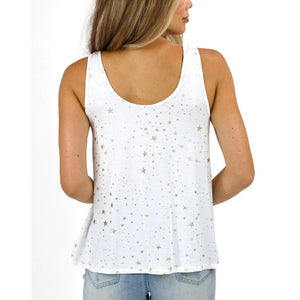 Grace and Lace Oh My Stars Tank - Ivory/Gold