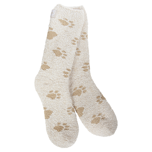 Cozy Soft Crew Socks - Paw Prints