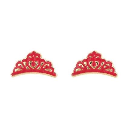 Pink Crown Stud Earrings