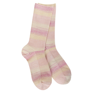 Weekend Ribbed Crew Socks - Pink Lemonade