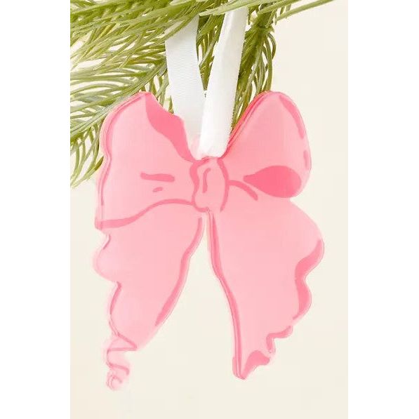 Pink Ruffle Bow Ornament