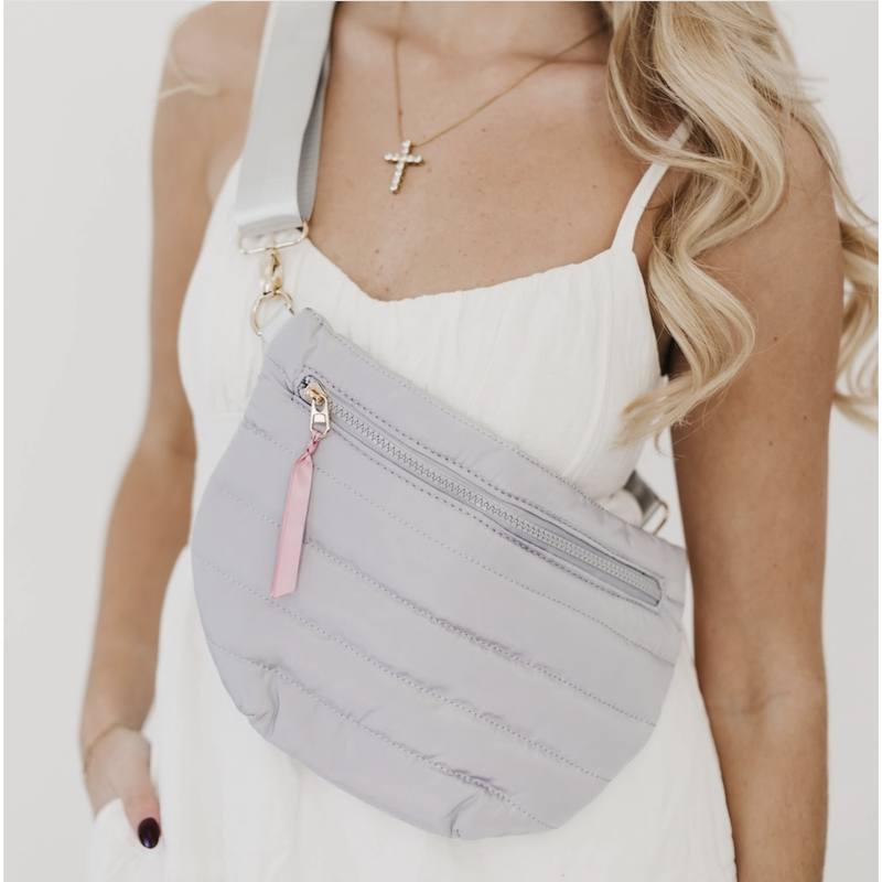 Jolie Puffer Belt Bag - Light Grey