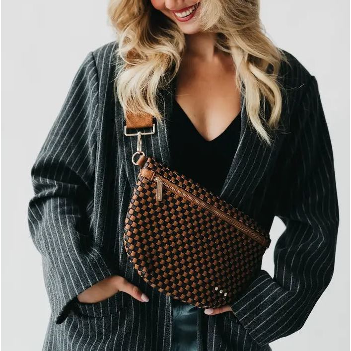 Westlyn Woven Bum Bag - Checkered Coffee