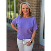 Hazel Soft Rib Short Sleeve Sweater - Iris