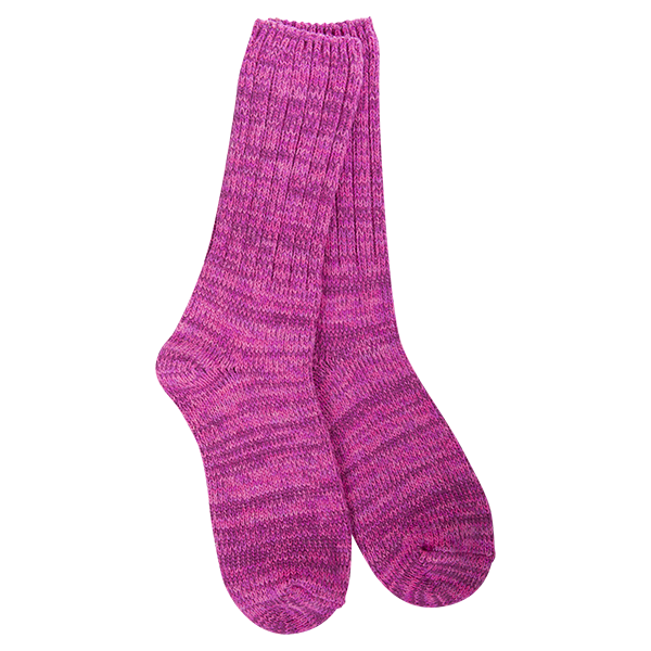 Weekend Ragg Crew Sock - Hot Pink