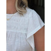 Reanne Ruffle Sleeve Top - White - FINAL SALE