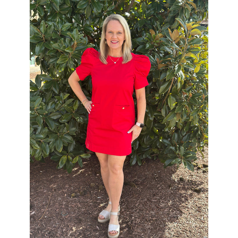 Lainey Shift Mini Dress - Red