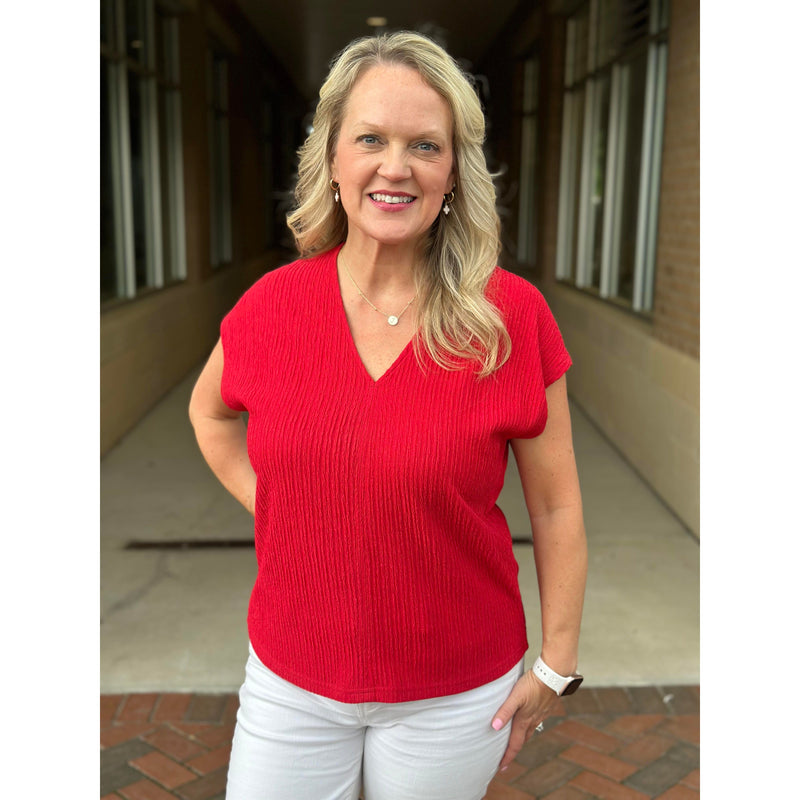 Averie Textured Top - Red