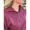 Stassie French Terry Ribbed Mock Neck Pullover - Burgundy