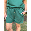 Kyleigh Ribbed High-Waist Shorts - Forest Green