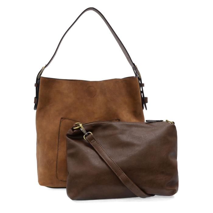 Roanoke Hobo Faux Suede Handbag - Walnut/Coffee