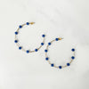Beaded Metal Hoop Earrings - Royal Blue