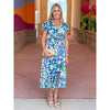 Samantha Tile Printed Midi Dress - Blue Multi