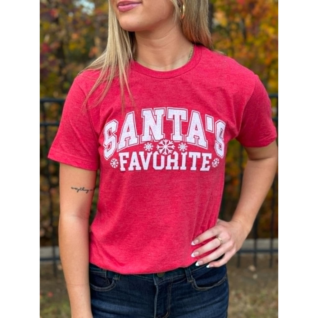 Santa's Favorite Tee - Heather Red - FINAL SALE