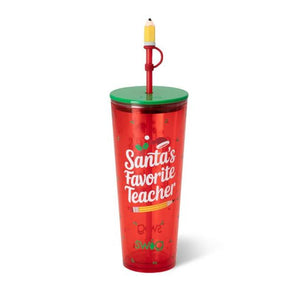 Swig 24 oz Plastic Tumbler - Santa's Favorite Teacher
