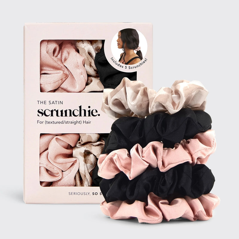 Kitsch Satin Scrunchie - 5 pc Assorted