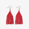 INK+ALLOY Lexie Solid Beaded Fringe Earrings Scarlet Red