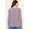 Wren Scoop Neck Long Sleeve Pinstriped Terry Top - Light Plum