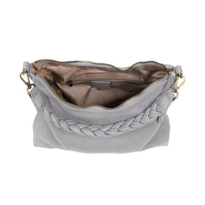 Selene Slouchy Hobo Handbag with Braided Handle - Periwinkle