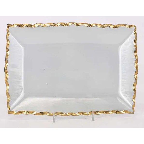 Seward Rectangle Serving Tray - Clear/Gold