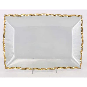 Seward Rectangle Serving Tray - Clear/Gold