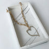 Virtue 18" XL Paperclip Necklace with Silver Heart