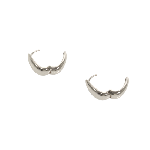 Mini Droplet Hinged Hoop Earrings - Silver