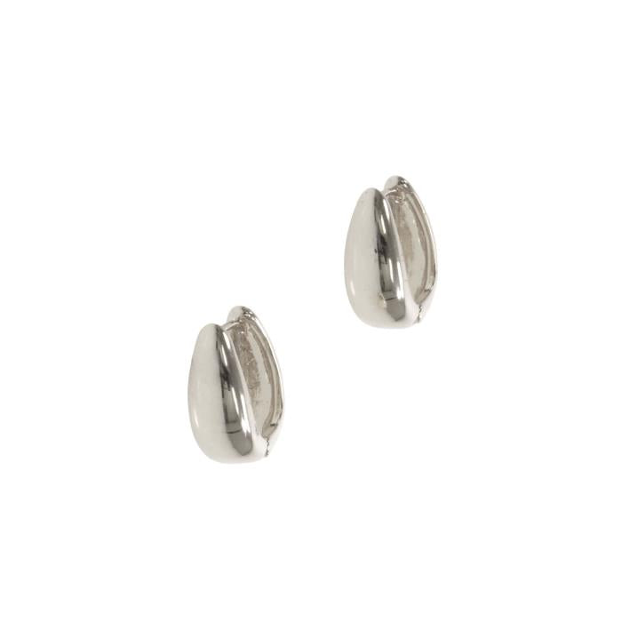 Mini Droplet Hinged Hoop Earrings - Silver