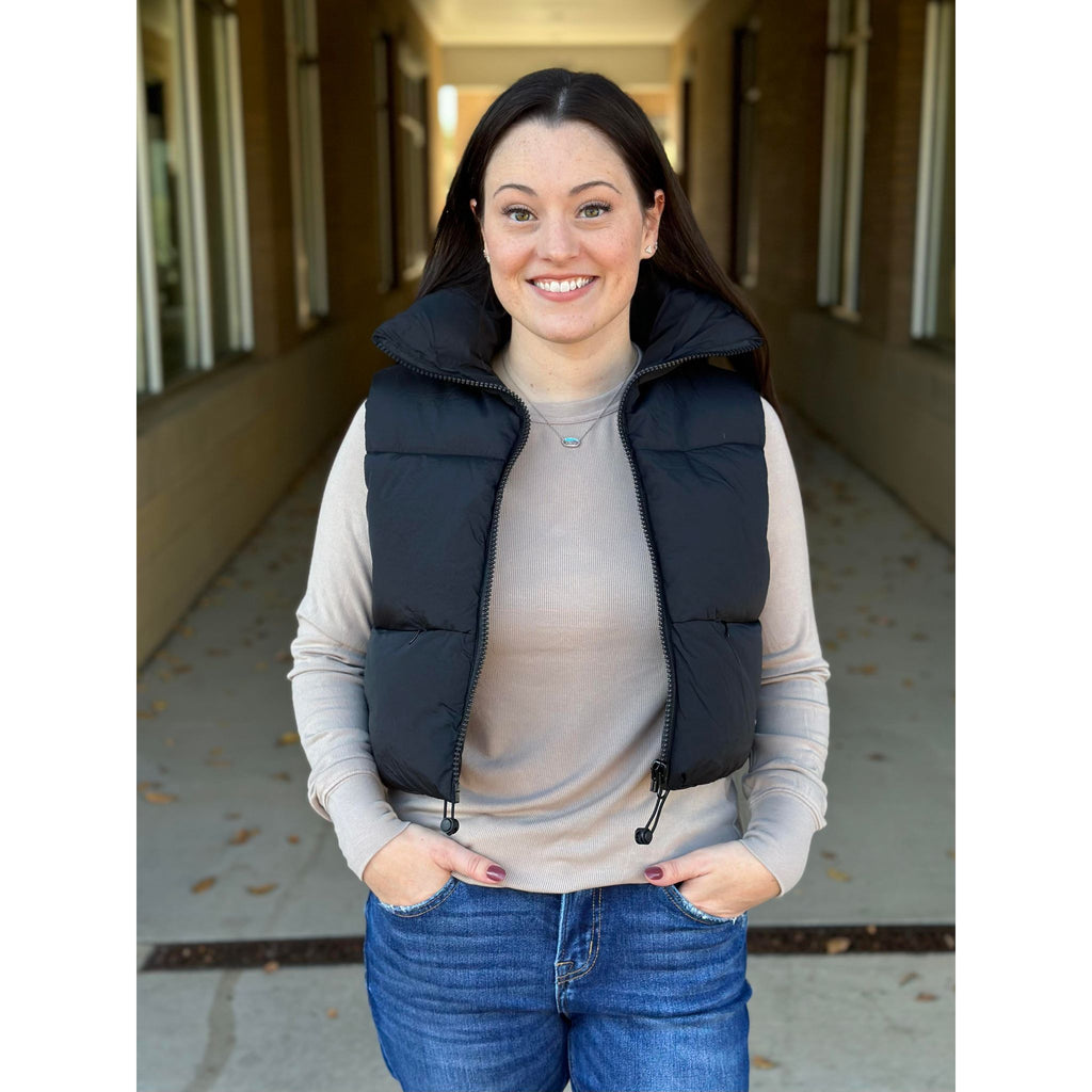 Simply Southern Puffy Vest - Black