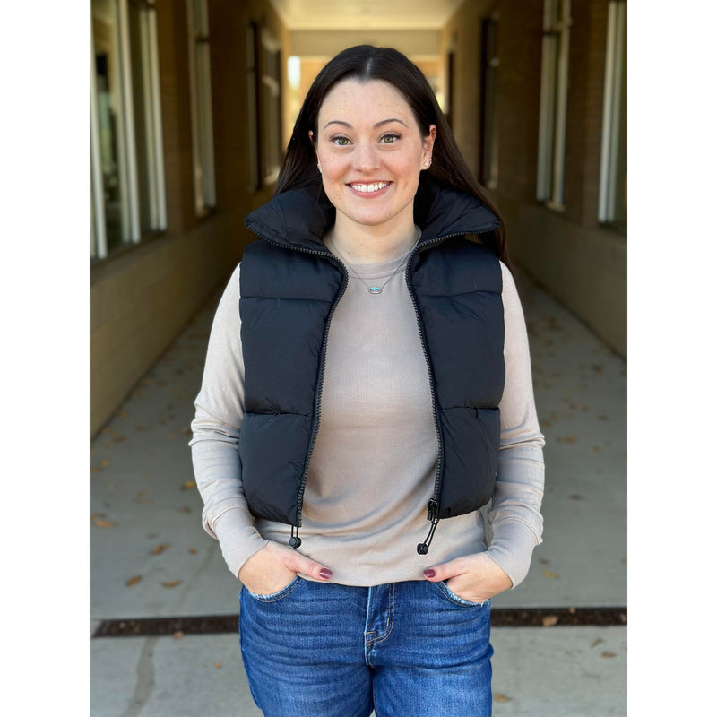 Simply Southern Puffy Vest - Black