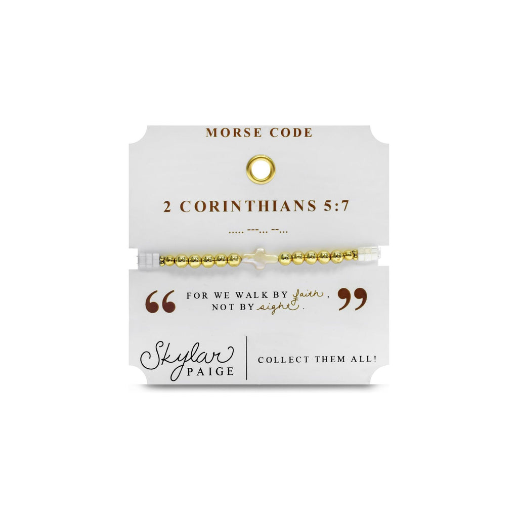 2 Corinthians 5:7 - Morse Code Tila Beaded Bracelet