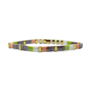 BESTIE - Morse Code Tila Beaded Bracelet