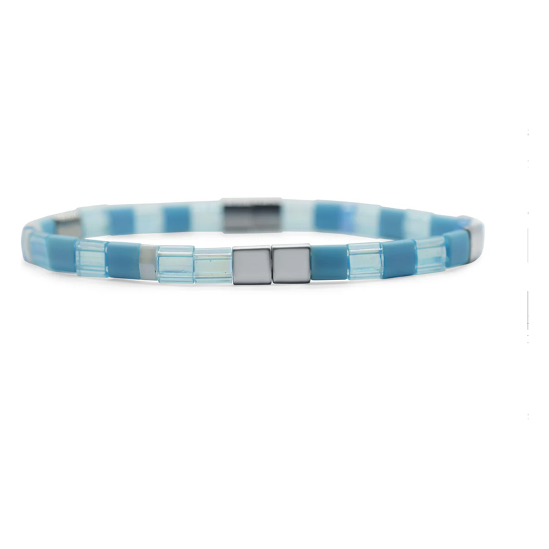 BOY MOM - Morse Code Tila Beaded Bracelet