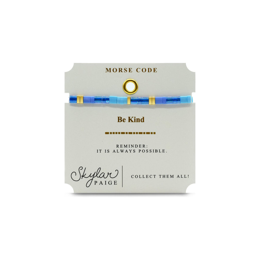 BE KIND- Morse Code Tila Beaded Bracelet
