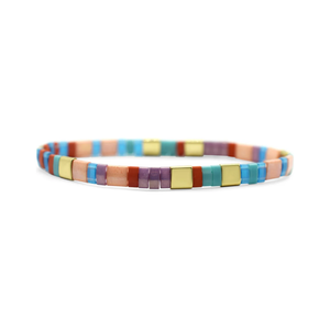 CELEBRATE - Morse Code Tila Beaded Bracelet