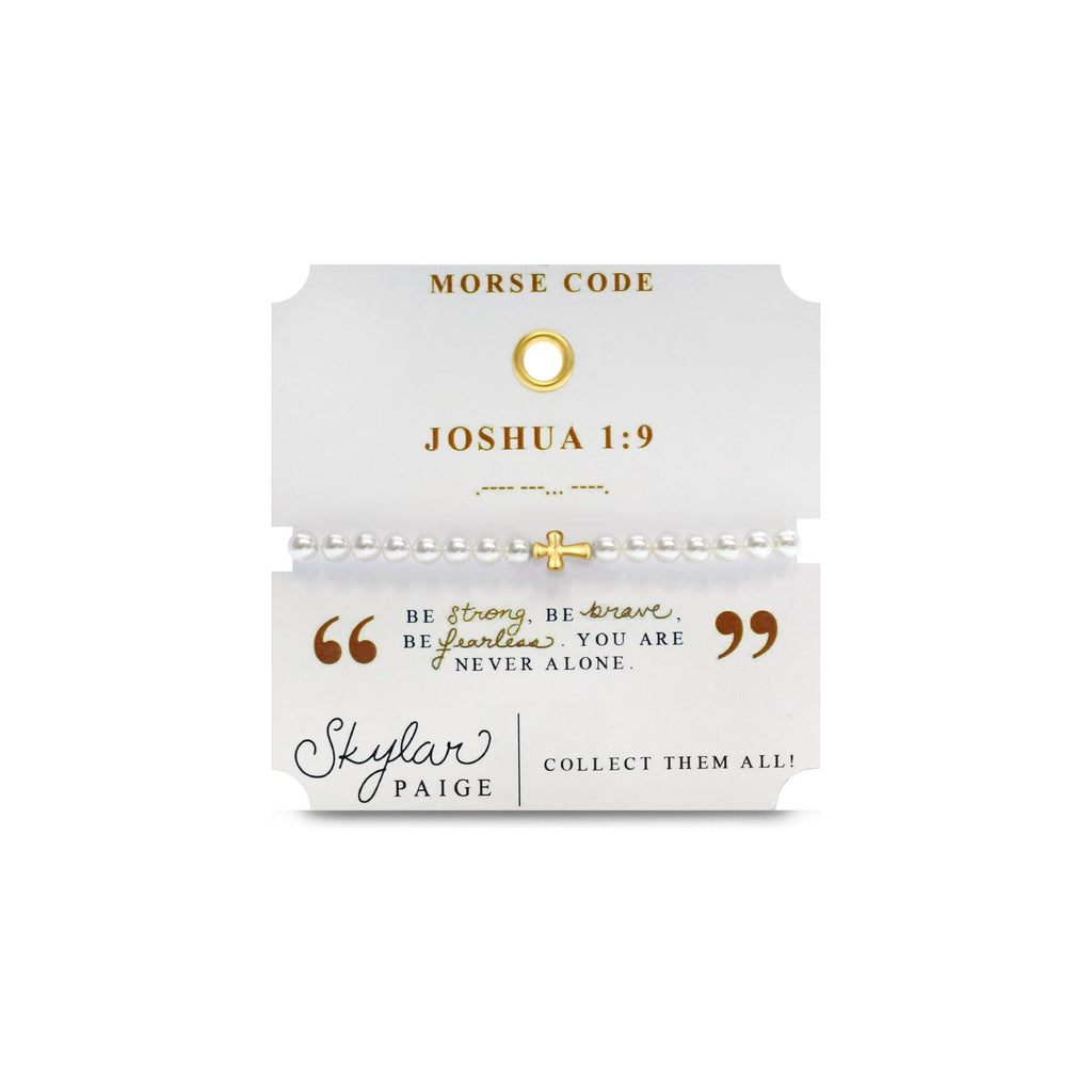 JOSHUA 1:9 - Morse Code Tila Beaded Bracelet