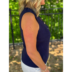 Amy Sleeveless Knit Sweater Vest - Navy