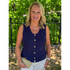 Amy Sleeveless Knit Sweater Vest - Navy