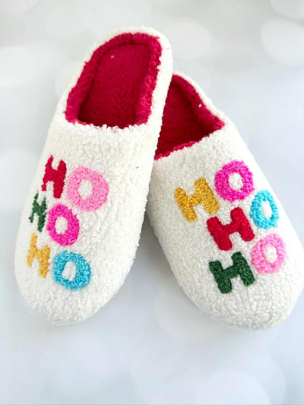 "Ho Ho Ho" Slippers - Ivory