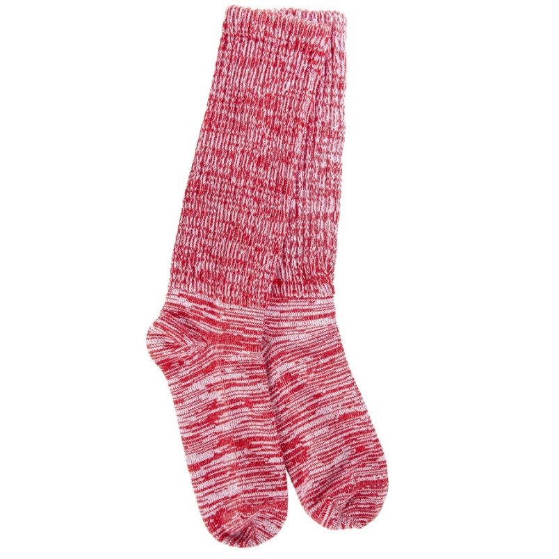 Slub Slouch Crew Socks - Peppermint