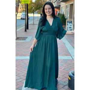 Sharon Smocked Maxi Dress - Emerald Green