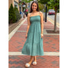 Kara Smocked Midi Dress - Pine