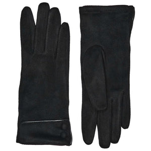 Fashion Touch Screen Glove with Buttons - Black