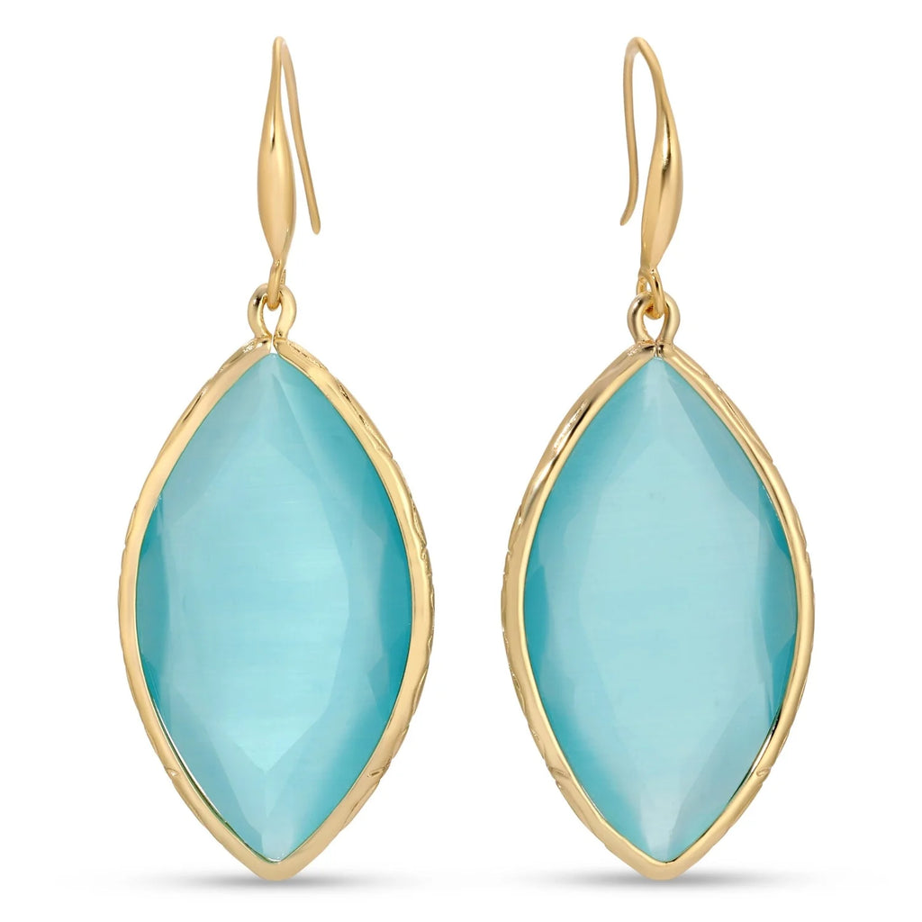 Jordan - Stone Earrings -Aqua