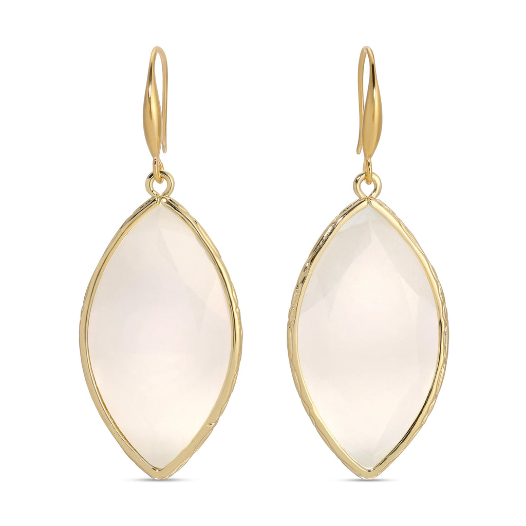 Jordan - Stone Earrings -White