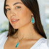 Piper - Long Shimmer Stone Pendant Necklace - Aqua