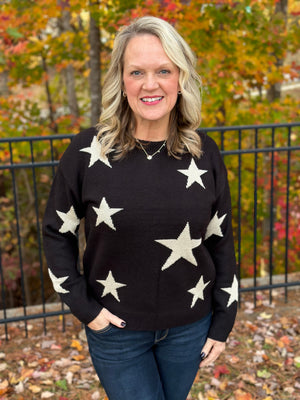 Hudson Star Pattern Sweater - Black