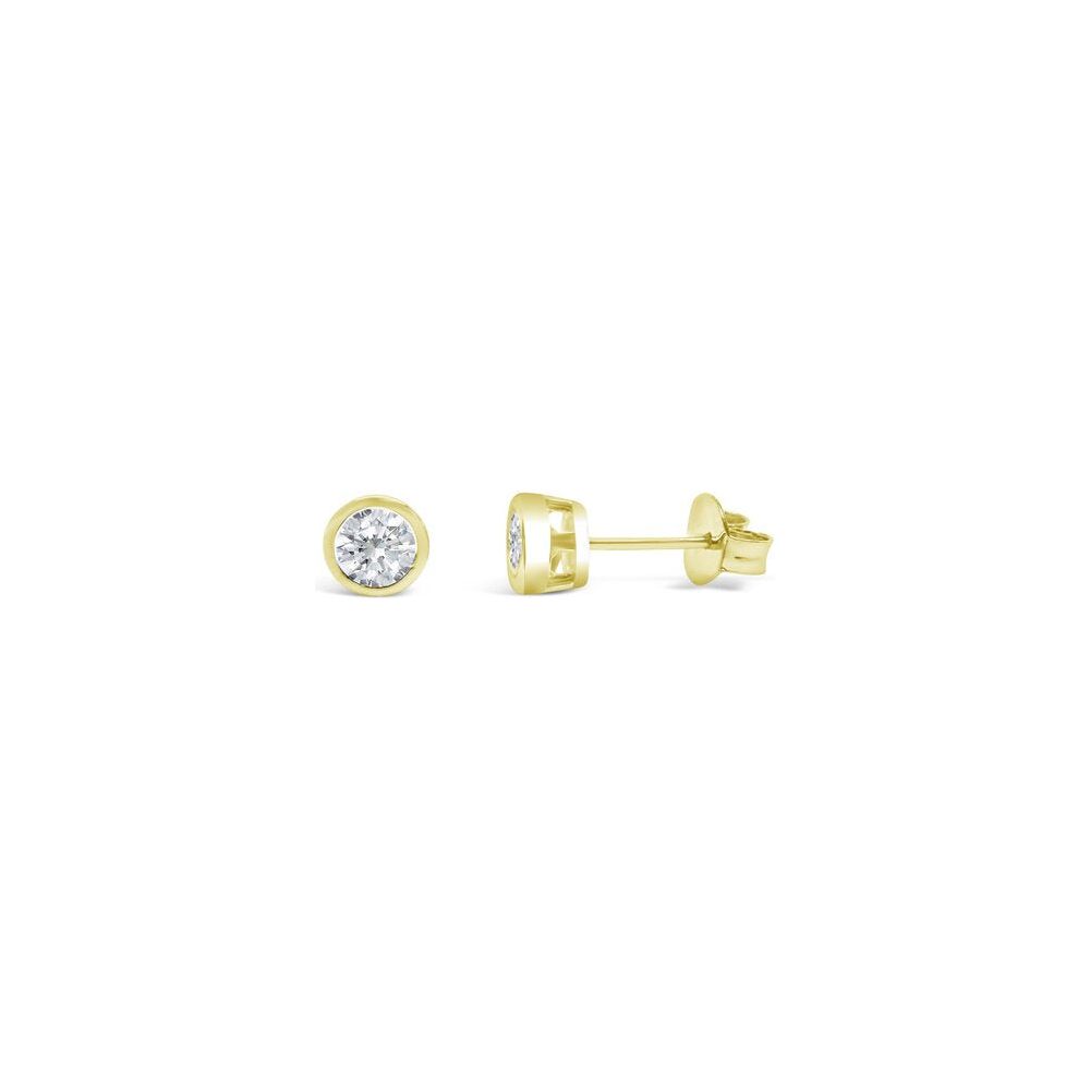 Stia Jewelry - 1ct CZ Bezel Stud Earring -Gold
