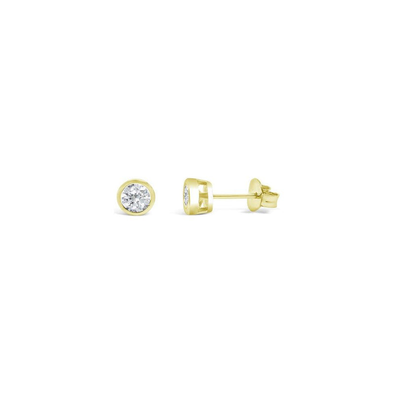 Stia Jewelry - 1ct CZ Bezel Stud Earring -Gold