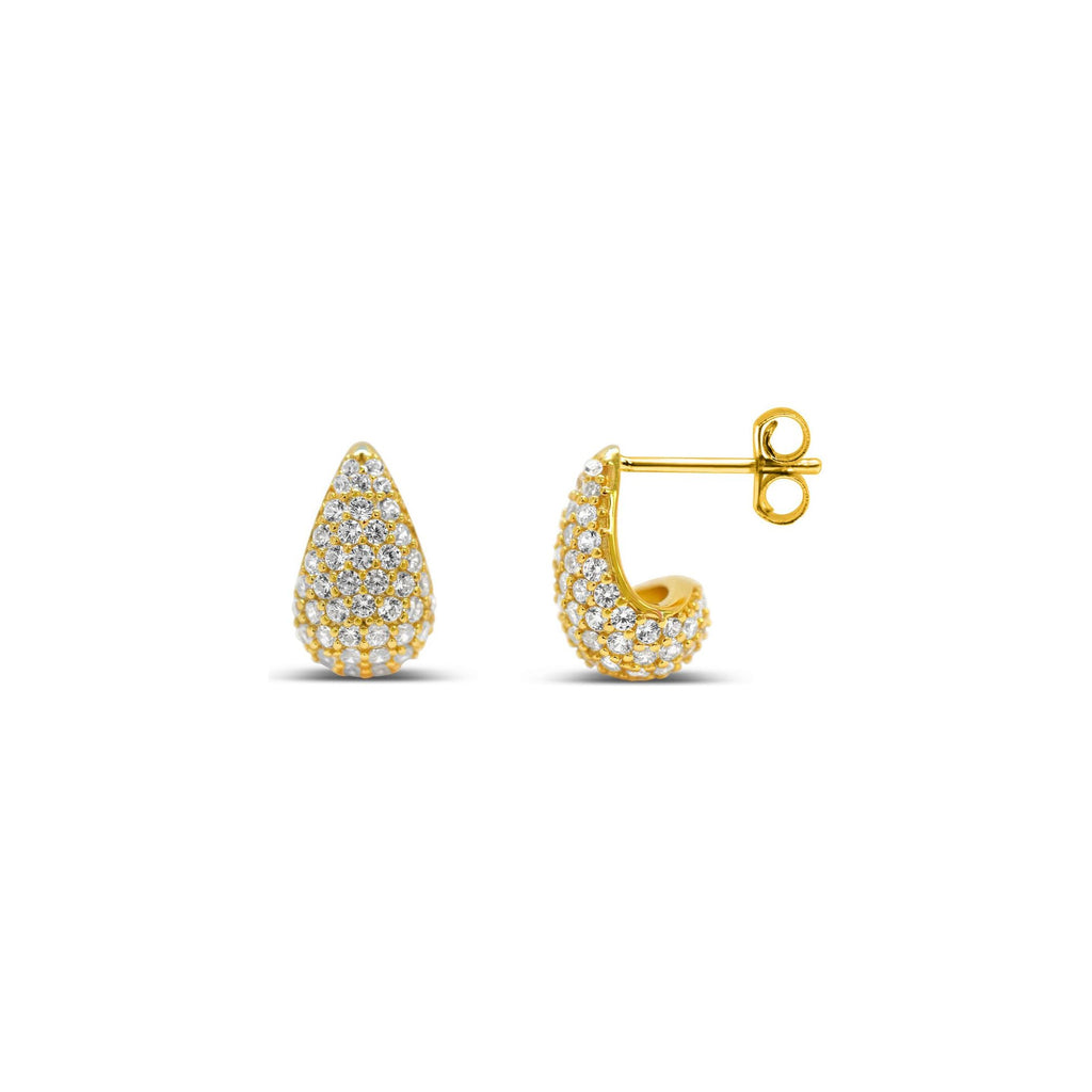Stia Jewelry - Pave Dewdrop Stud Earring - Gold